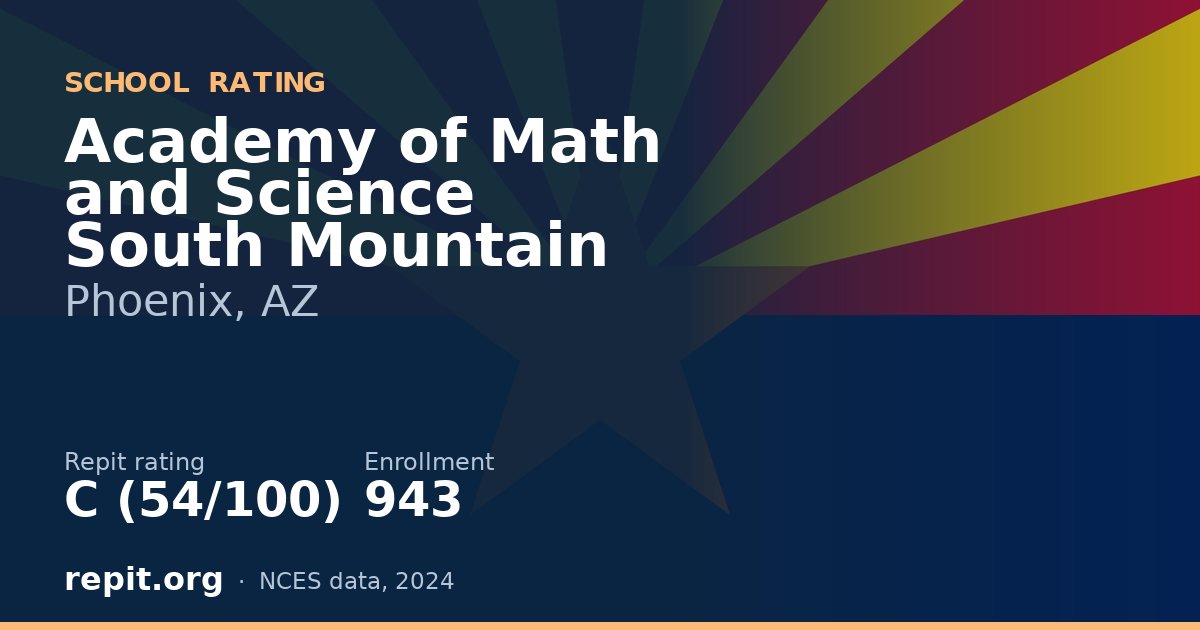 Academy of Math and Science South Mountain, Phoenix, AZ — Repit school rating C (54/100)