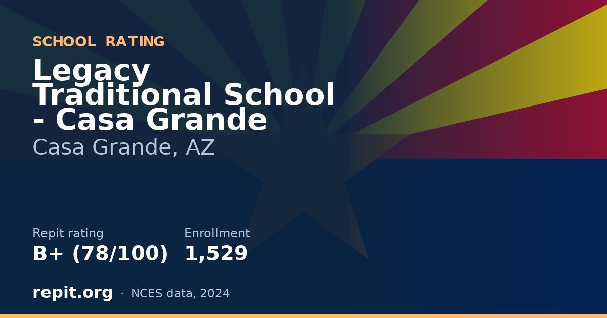 Legacy Traditional School - Casa Grande, Casa Grande, AZ — Repit school rating B+ (78/100)