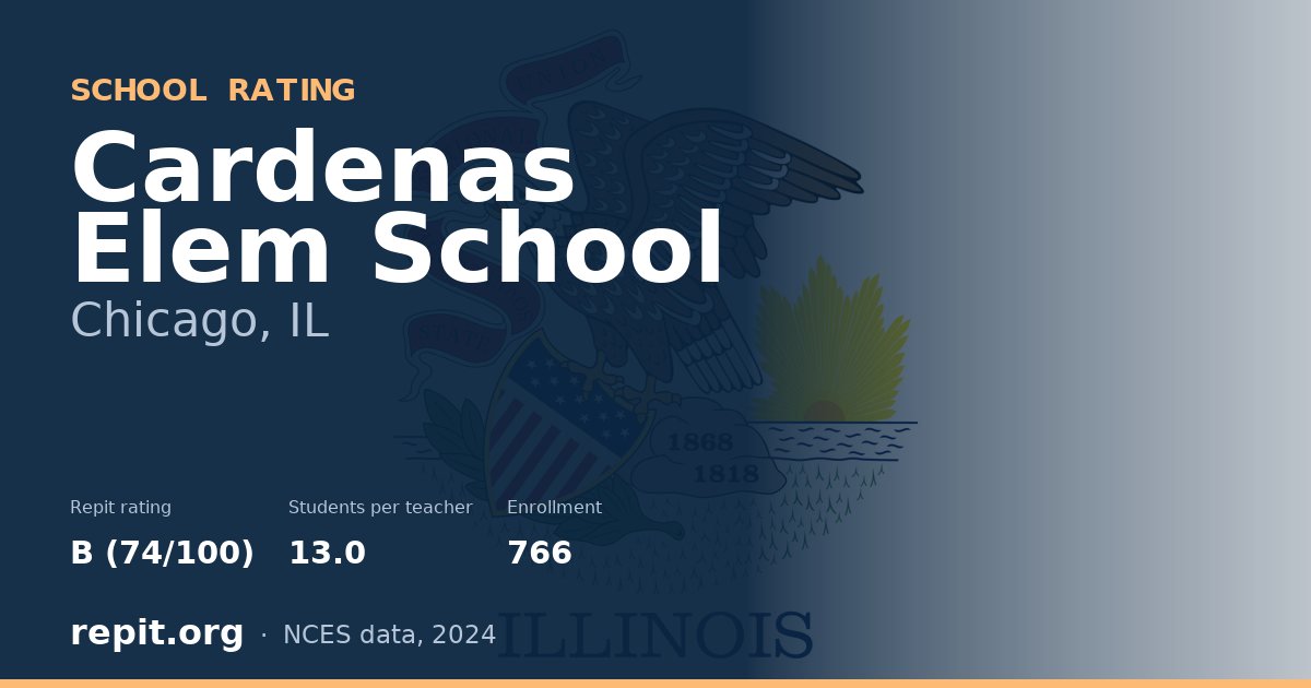 Cardenas Elem School, Chicago, IL — Repit school rating B (74/100)