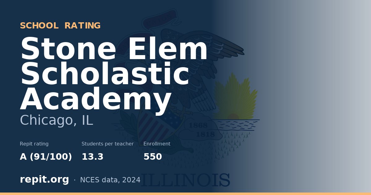 Stone Elem Scholastic Academy, Chicago, IL — Repit school rating A (91/100)