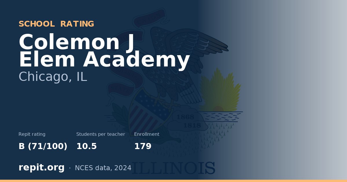 Colemon J Elem Academy, Chicago, IL — Repit school rating B (71/100)