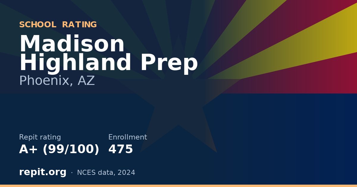 Madison Highland Prep, Phoenix, AZ — Repit school rating A+ (99/100)