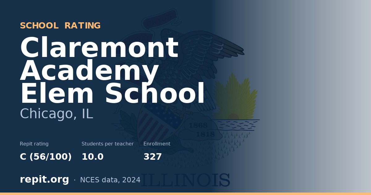 Claremont Academy Elem School, Chicago, IL — Repit school rating C (56/100)