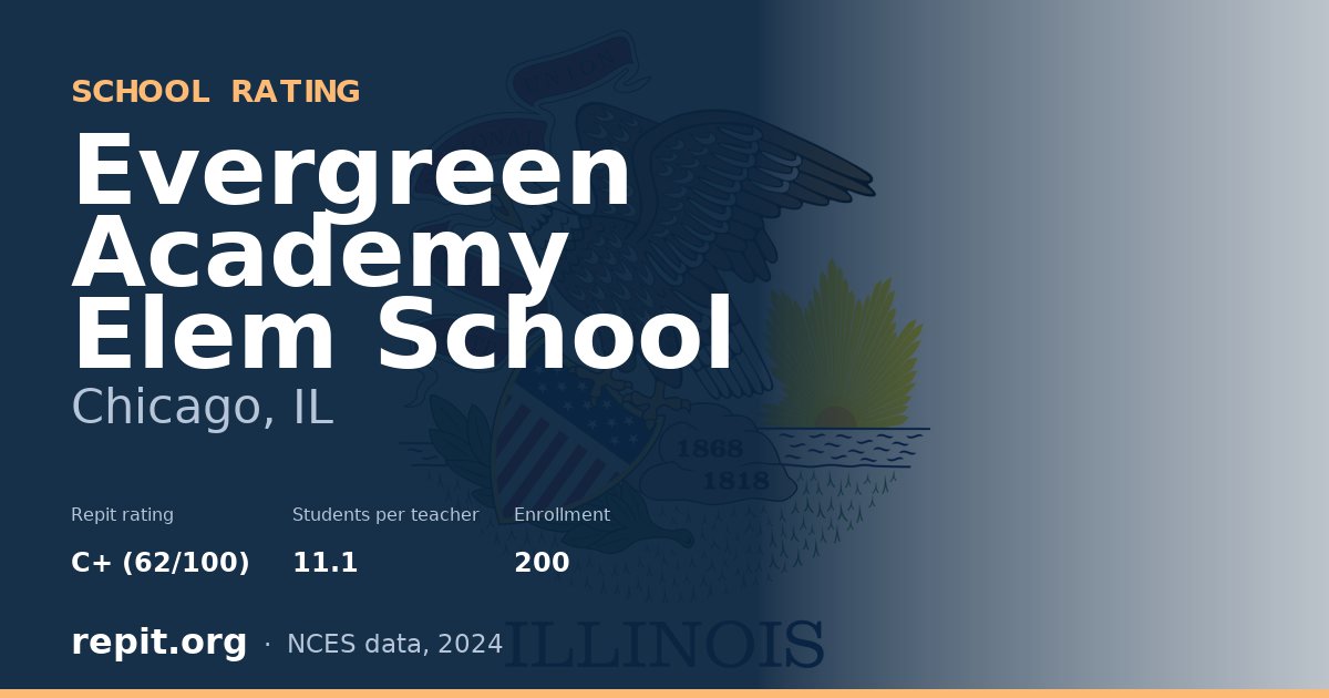 Evergreen Academy Elem School, Chicago, IL — Repit school rating C+ (62/100)