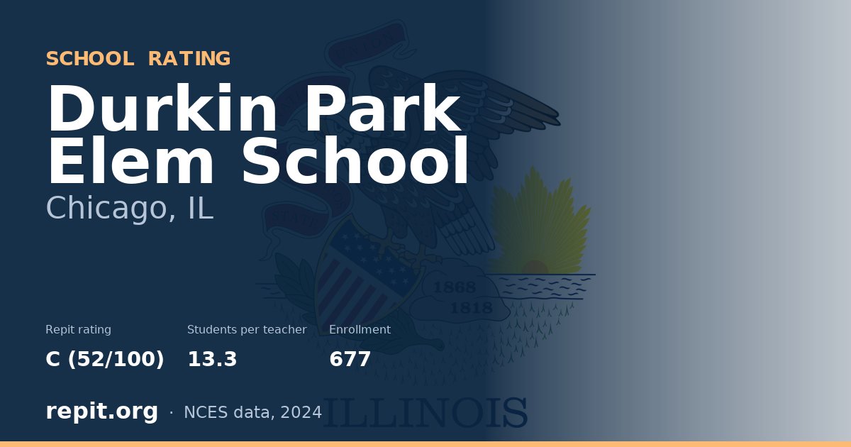 Durkin Park Elem School, Chicago, IL — Repit school rating C (52/100)