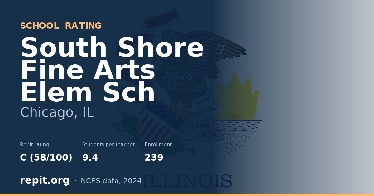 South Shore Fine Arts Elem Sch, Chicago, IL — Repit school rating C (58/100)