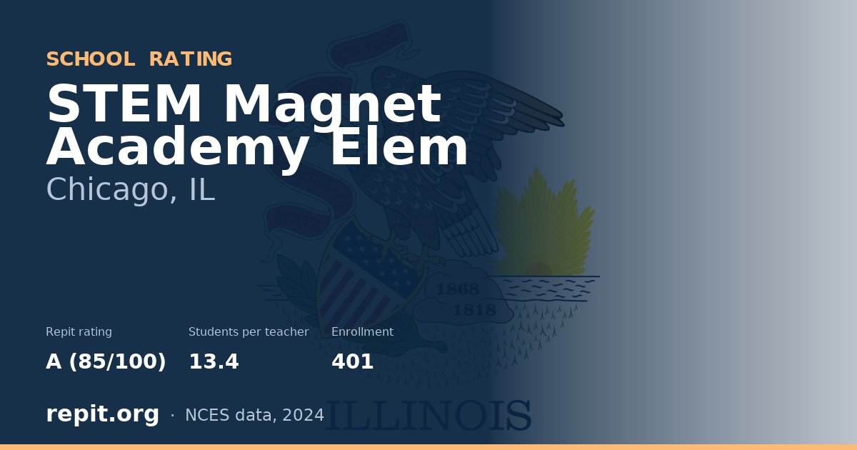 STEM Magnet Academy Elem, Chicago, IL — Repit school rating A (85/100)