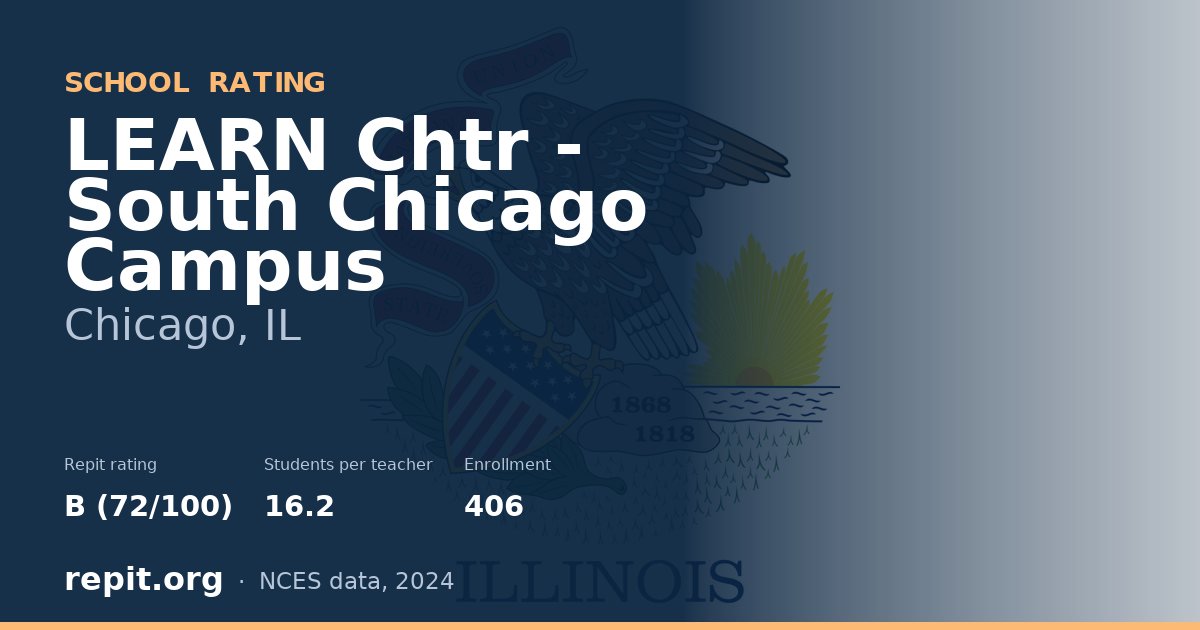 LEARN Chtr - South Chicago Campus, Chicago, IL — Repit school rating B (72/100)