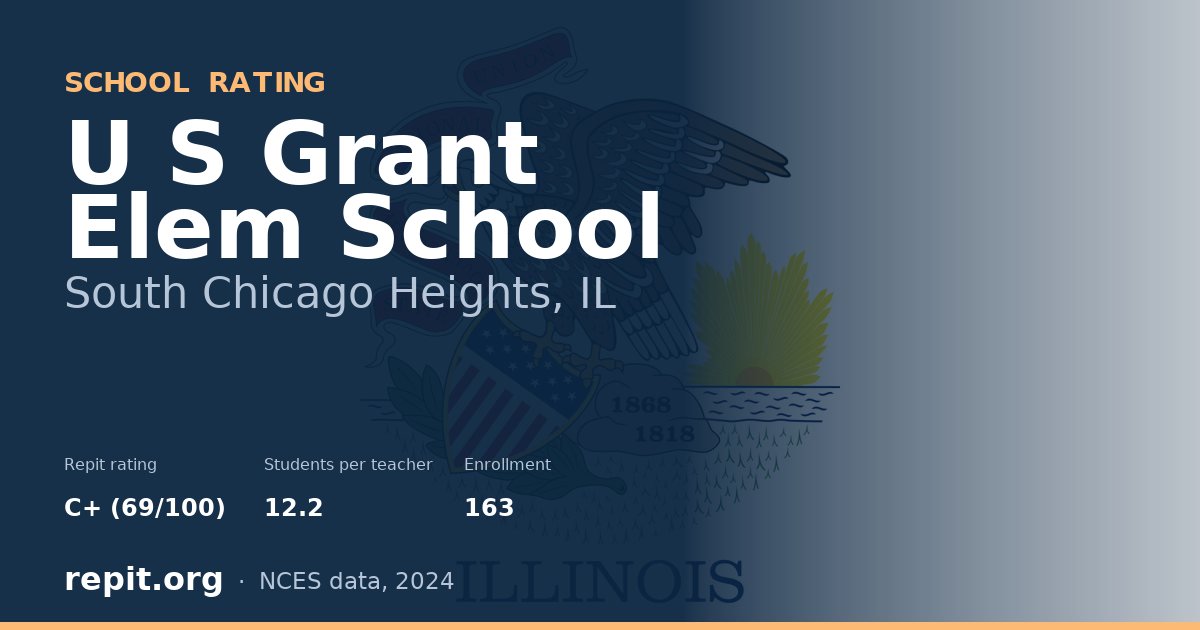 U S Grant Elem School, South Chicago Heights, IL — Repit school rating C+ (69/100)