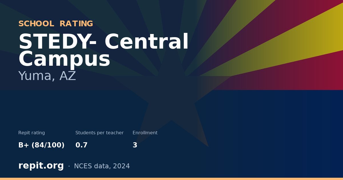 STEDY- Central Campus, Yuma, AZ — Repit school rating B+ (84/100)