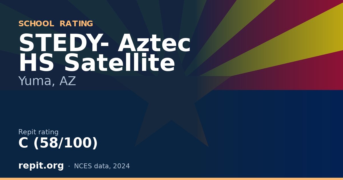 STEDY- Aztec HS Satellite, Yuma, AZ — Repit school rating C (58/100)