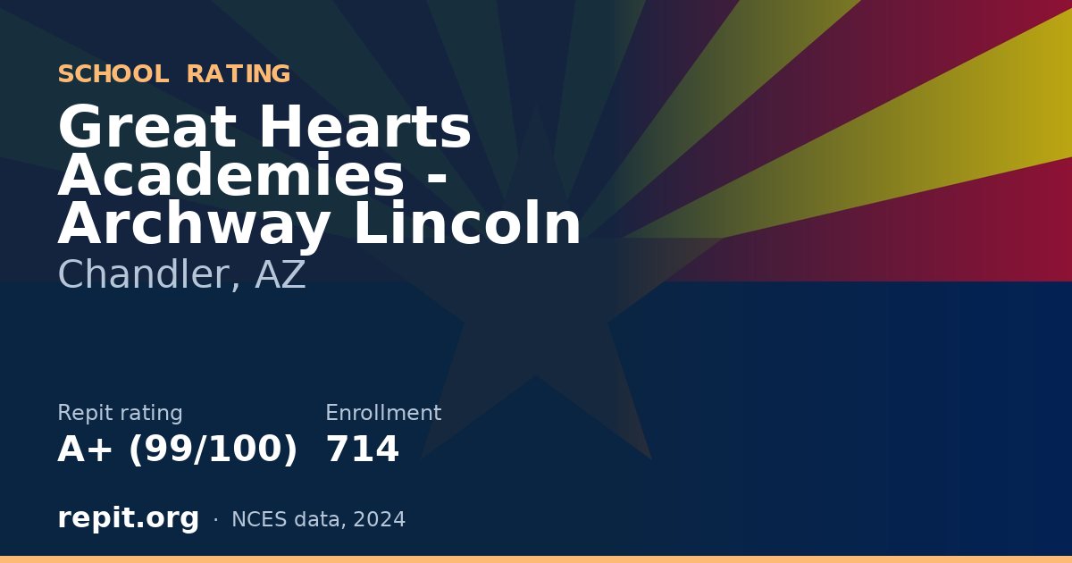Great Hearts Academies - Archway Lincoln, Chandler, AZ — Repit school rating A+ (99/100)