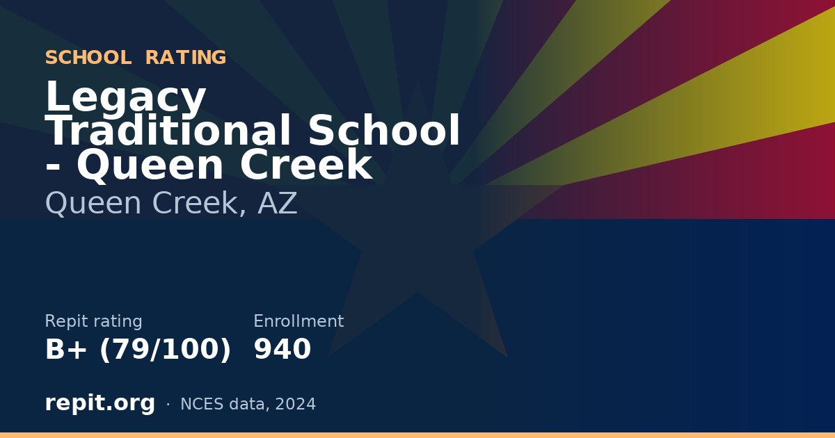 Legacy Traditional School - Queen Creek, Queen Creek, AZ — Repit school rating B+ (79/100)