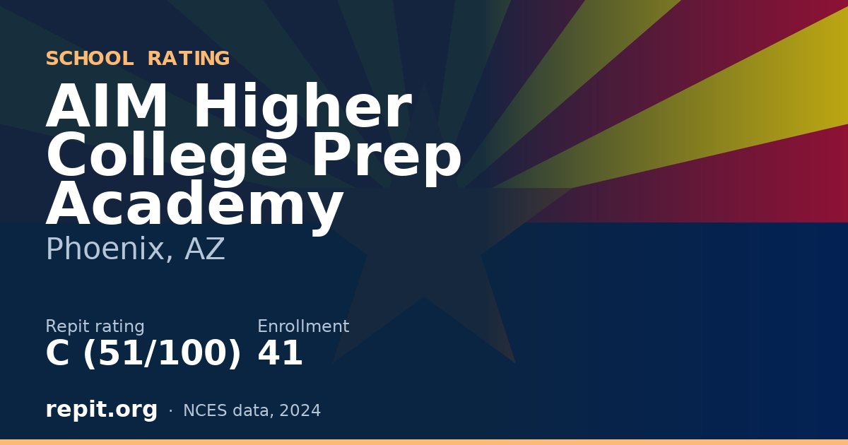 AIM Higher College Prep Academy, Phoenix, AZ — Repit school rating C (51/100)