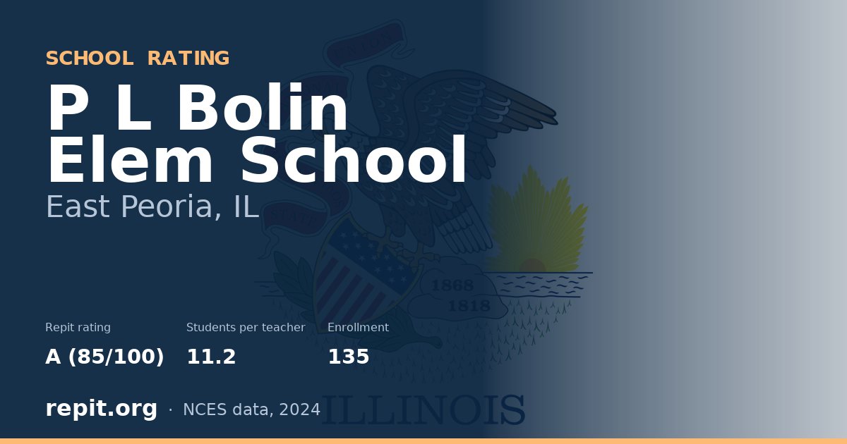 P L Bolin Elem School, East Peoria, IL — Repit school rating A (85/100)