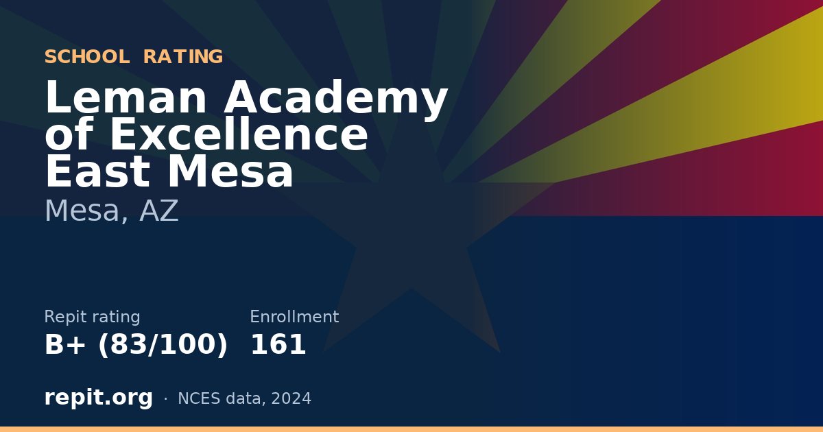Leman Academy of Excellence East Mesa, Mesa, AZ — Repit school rating B+ (83/100)