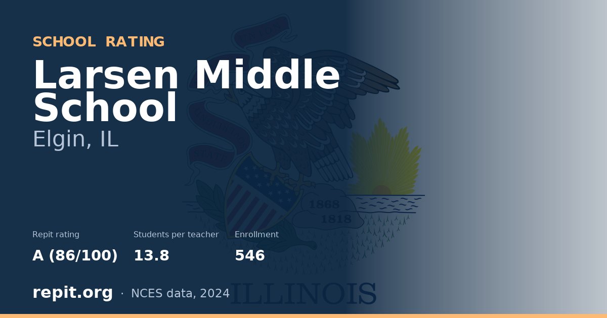 Larsen Middle School, Elgin, IL — Repit school rating A (86/100)