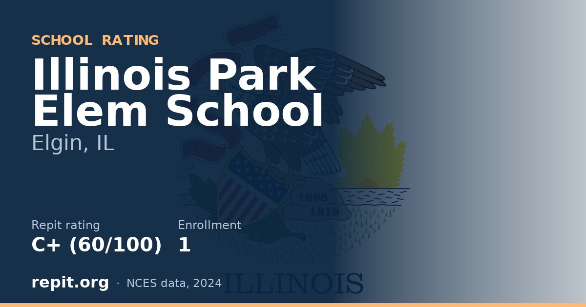 Illinois Park Elem School, Elgin, IL — Repit school rating C+ (60/100)