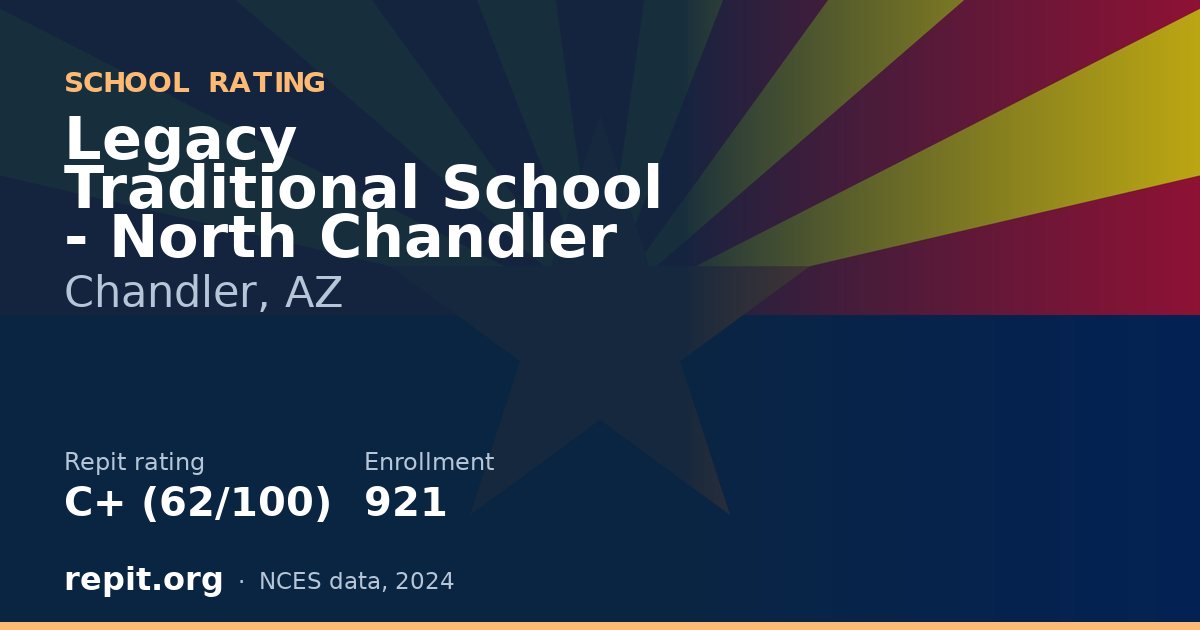 Legacy Traditional School - North Chandler, Chandler, AZ — Repit school rating C+ (62/100)