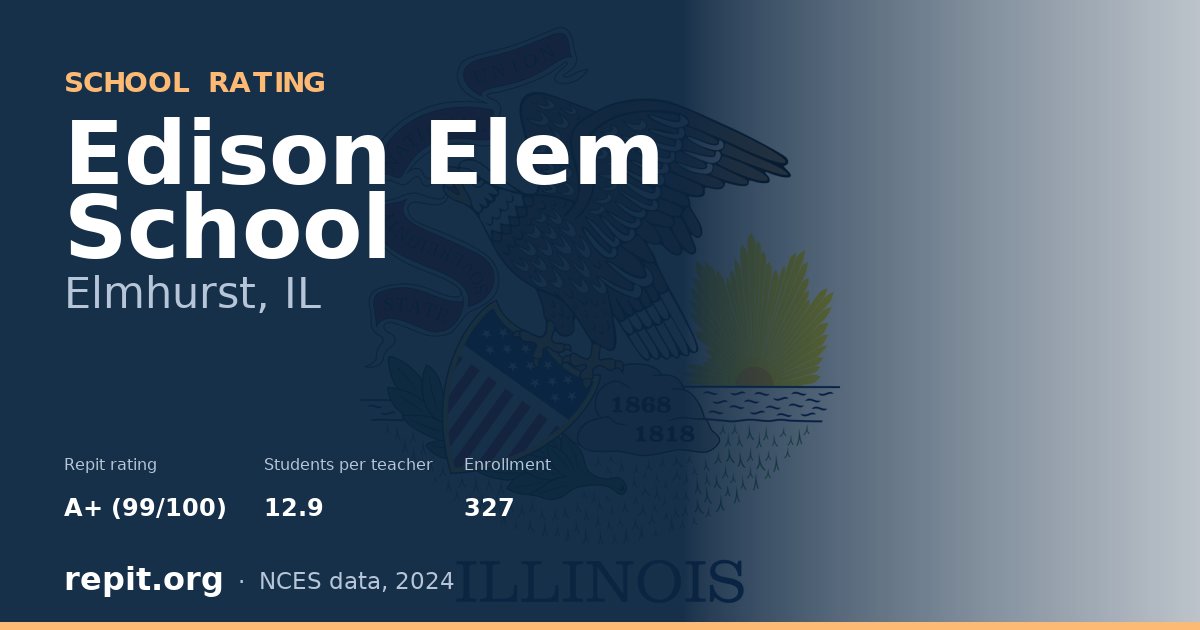 Edison Elem School, Elmhurst, IL — Repit school rating A+ (99/100)