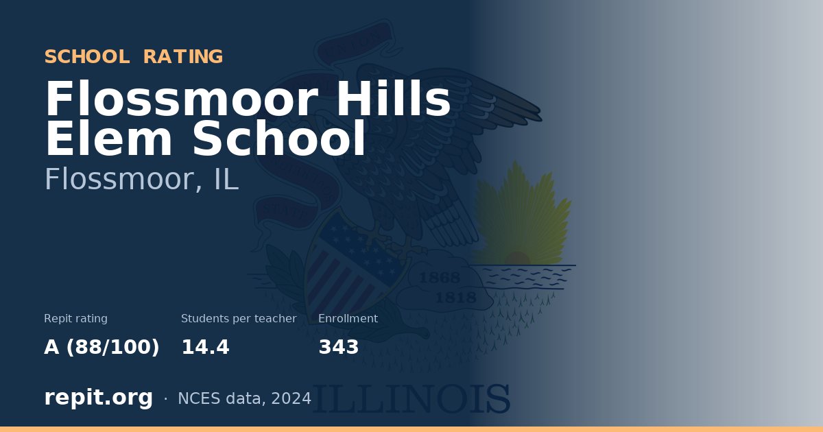 Flossmoor Hills Elem School, Flossmoor, IL — Repit school rating A (88/100)