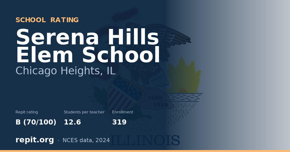 Serena Hills Elem School, Chicago Heights, IL — Repit school rating B (70/100)