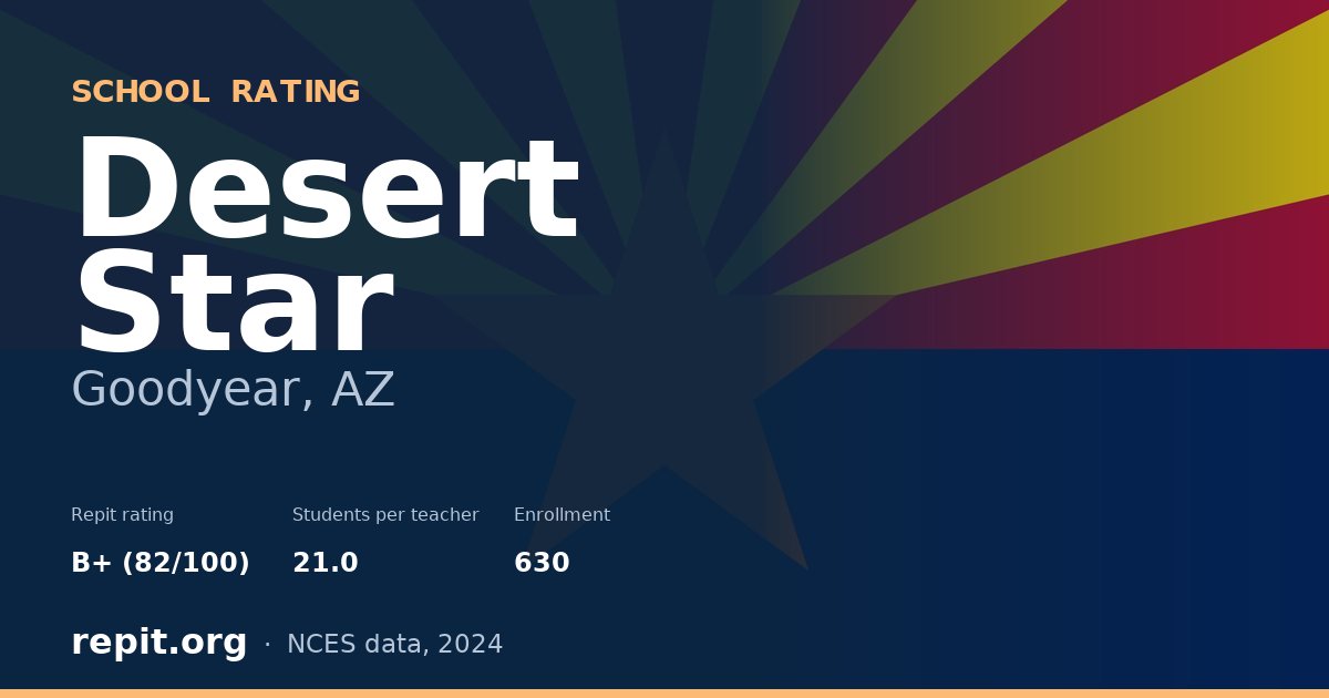 Desert Star, Goodyear, AZ — Repit school rating B+ (82/100)