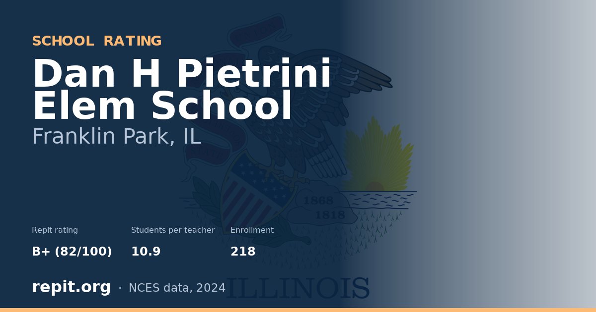 Dan H Pietrini Elem School, Franklin Park, IL — Repit school rating B+ (82/100)