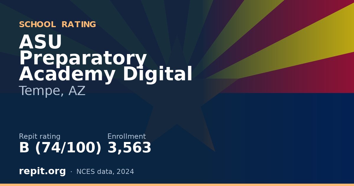 ASU Preparatory Academy Digital, Tempe, AZ — Repit school rating B (74/100)