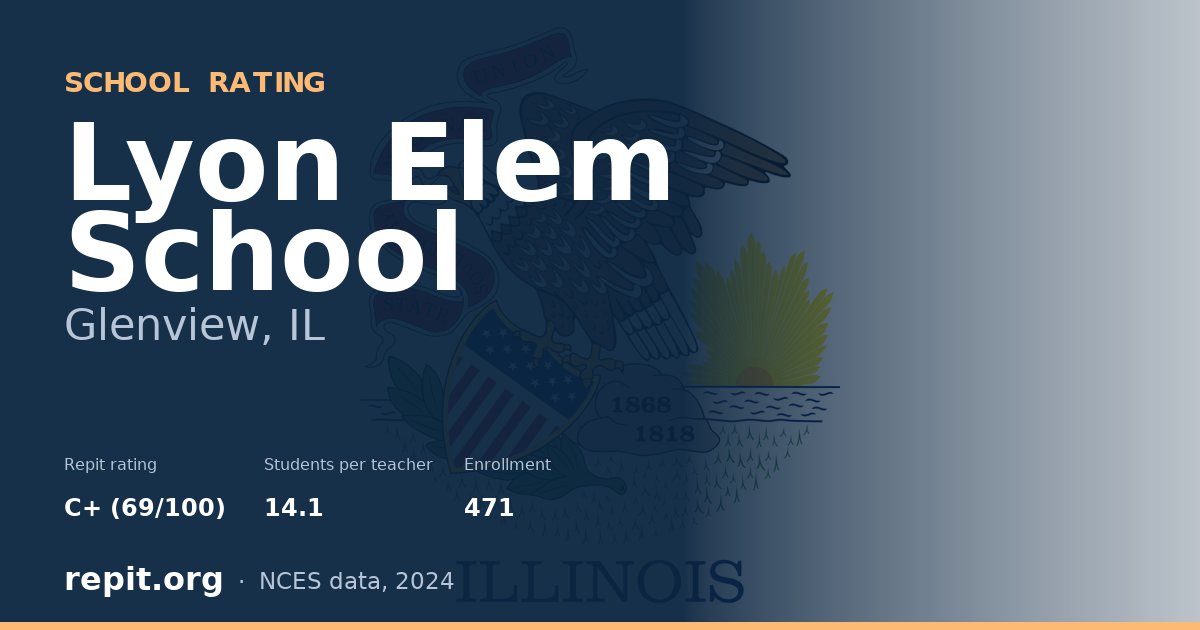 Lyon Elem School, Glenview, IL — Repit school rating C+ (69/100)