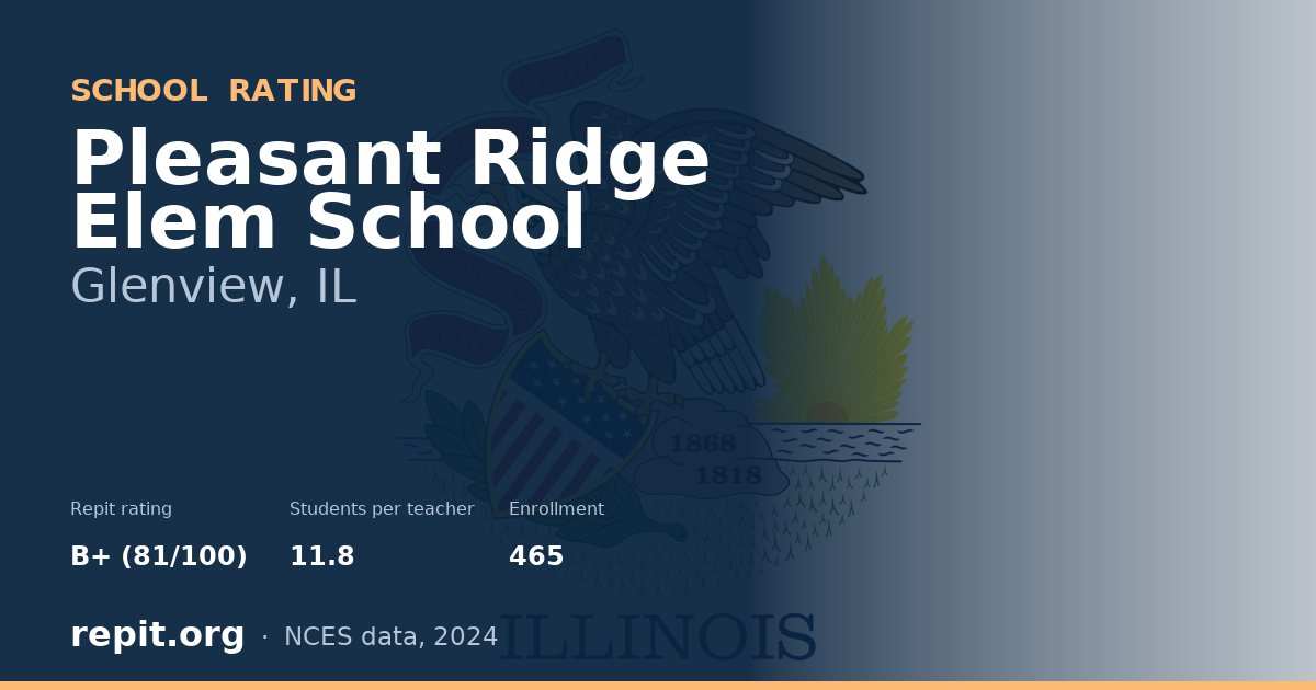 Pleasant Ridge Elem School, Glenview, IL — Repit school rating B+ (81/100)