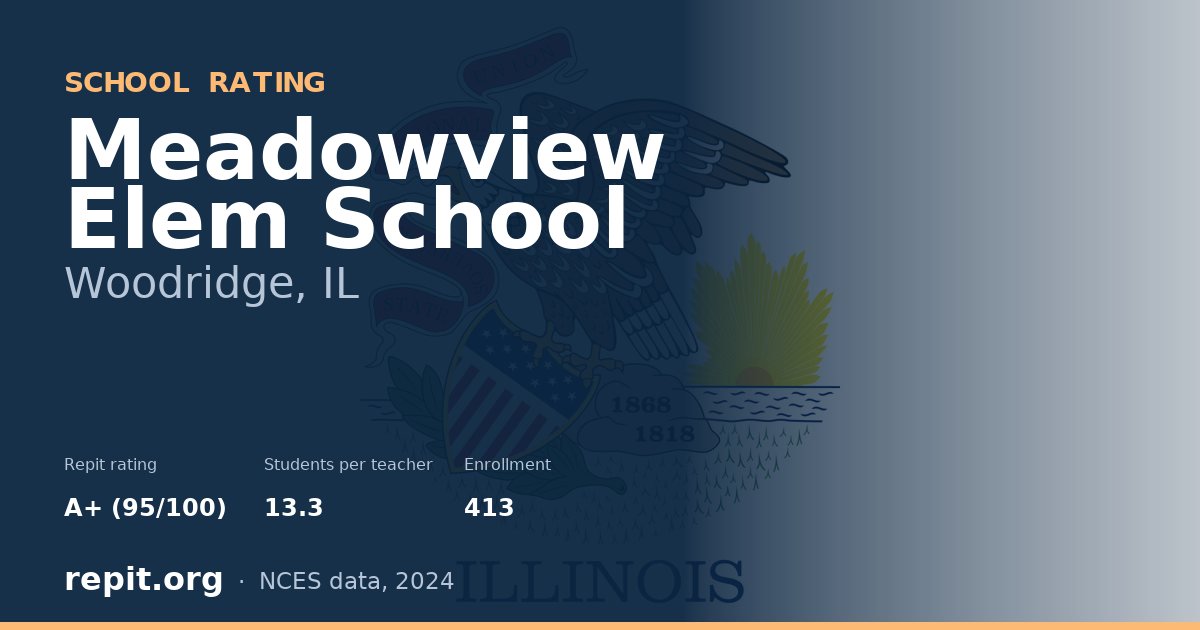 Meadowview Elem School, Woodridge, IL — Repit school rating A+ (95/100)