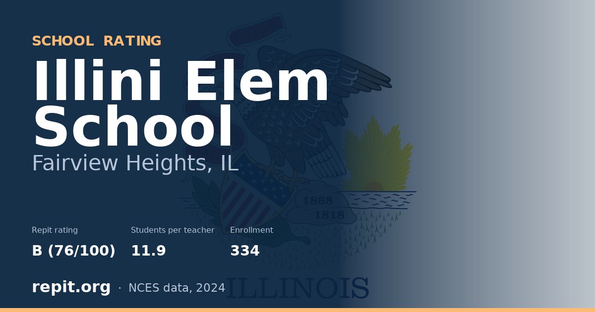 Illini Elem School, Fairview Heights, IL — Repit school rating B (76/100)