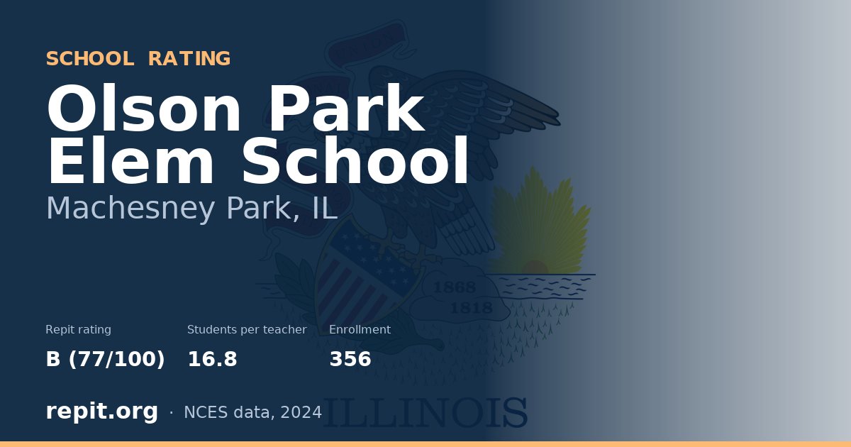 Olson Park Elem School, Machesney Park, IL — Repit school rating B (77/100)