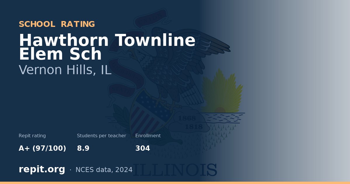 Hawthorn Townline Elem Sch, Vernon Hills, IL — Repit school rating A+ (97/100)