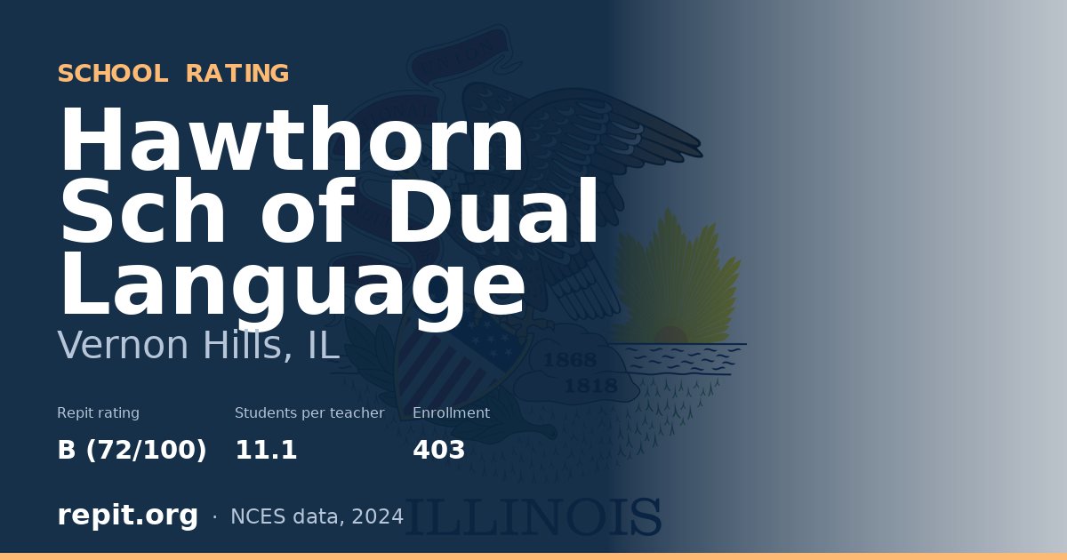 Hawthorn Sch of Dual Language, Vernon Hills, IL — Repit school rating B (72/100)