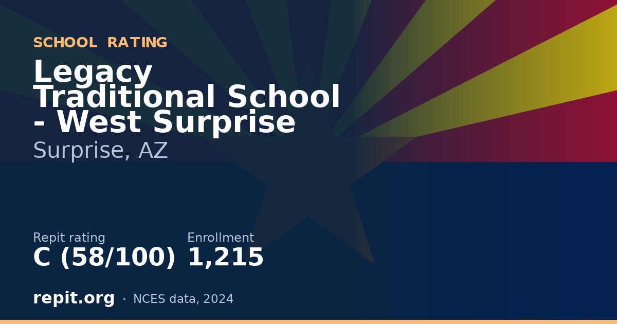 Legacy Traditional School - West Surprise, Surprise, AZ — Repit school rating C (58/100)