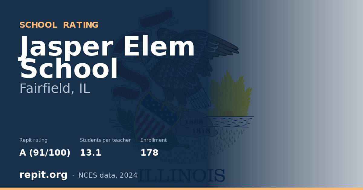 Jasper Elem School, Fairfield, IL — Repit school rating A (91/100)