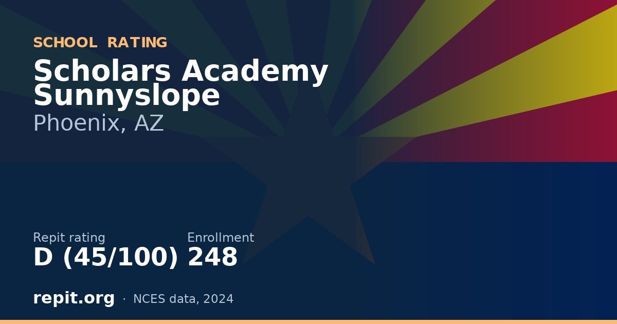 Scholars Academy Sunnyslope, Phoenix, AZ — Repit school rating D (45/100)