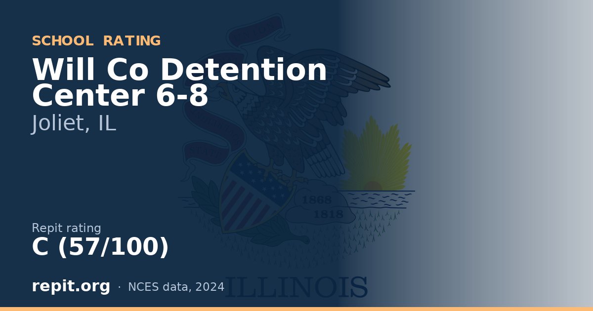 Will Co Detention Center 6-8, Joliet, IL — Repit school rating C (57/100)