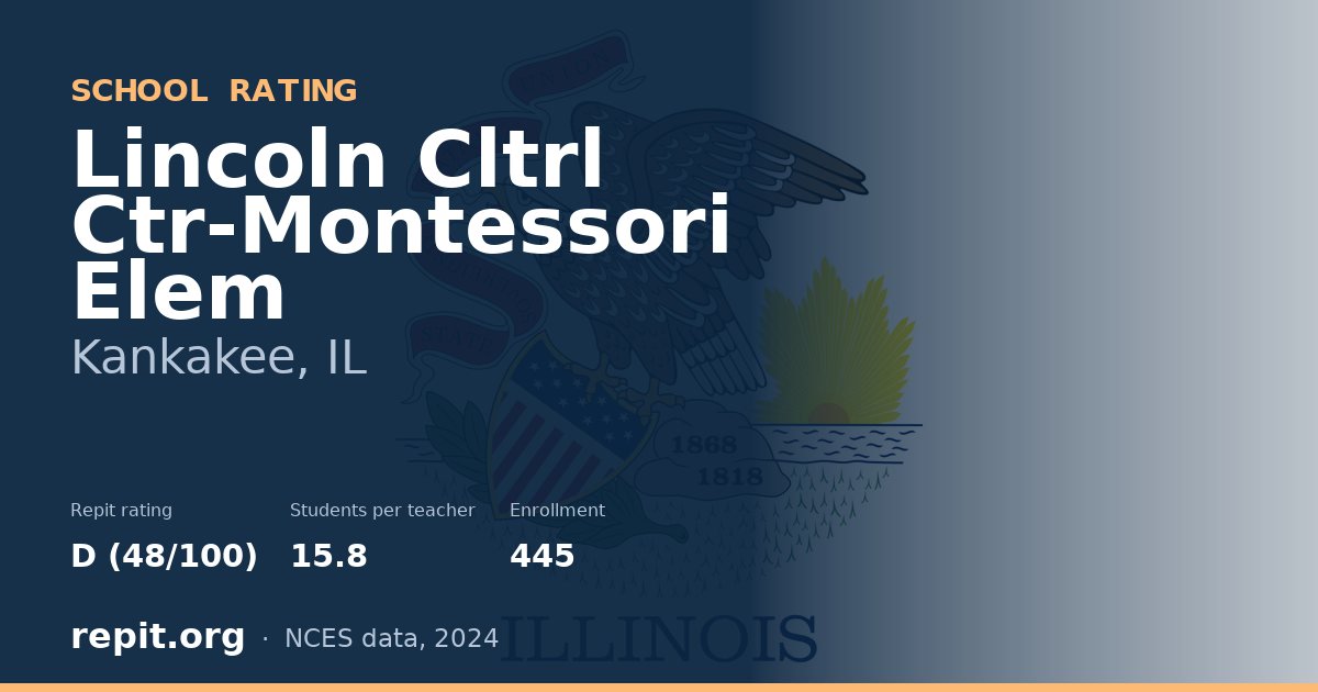 Lincoln Cltrl Ctr-Montessori Elem, Kankakee, IL — Repit school rating D (48/100)