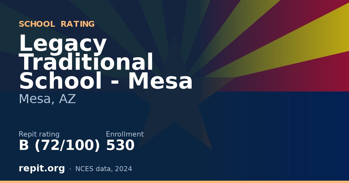 Legacy Traditional School - Mesa, Mesa, AZ — Repit school rating B (72/100)