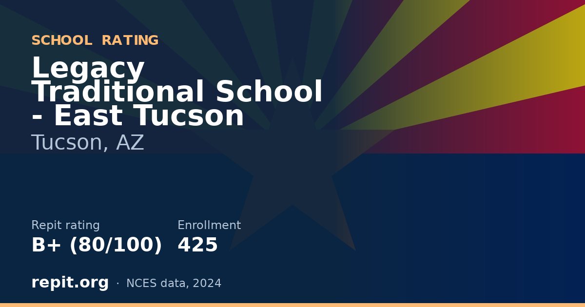 Legacy Traditional School - East Tucson, Tucson, AZ — Repit school rating B+ (80/100)
