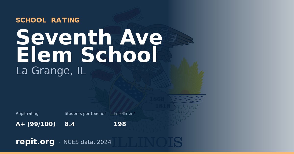 Seventh Ave Elem School, La Grange, IL — Repit school rating A+ (99/100)