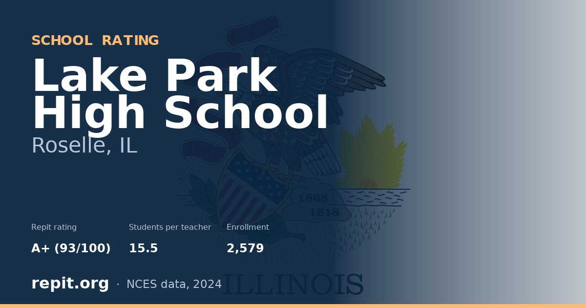 Lake Park High School, Roselle, IL — Repit school rating A+ (93/100)
