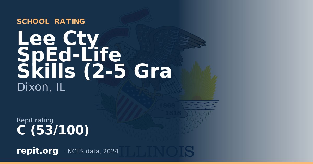 Lee Cty SpEd-Life Skills (2-5 Gra, Dixon, IL — Repit school rating C (53/100)