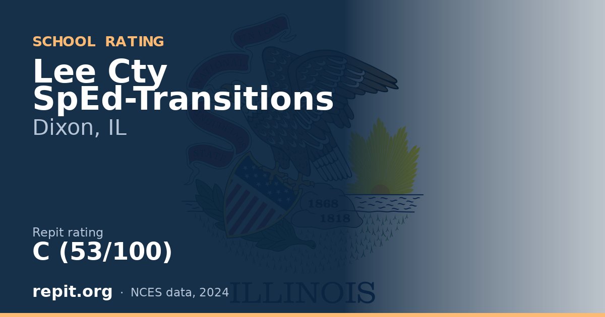 Lee Cty SpEd-Transitions, Dixon, IL — Repit school rating C (53/100)