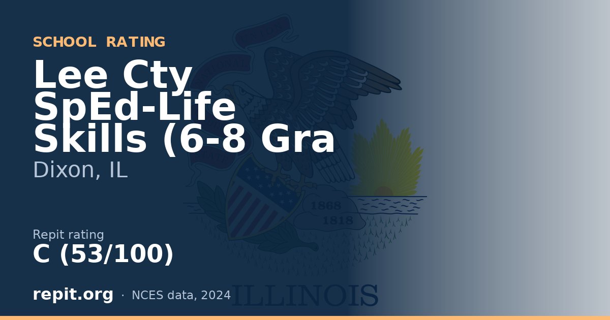 Lee Cty SpEd-Life Skills (6-8 Gra, Dixon, IL — Repit school rating C (53/100)