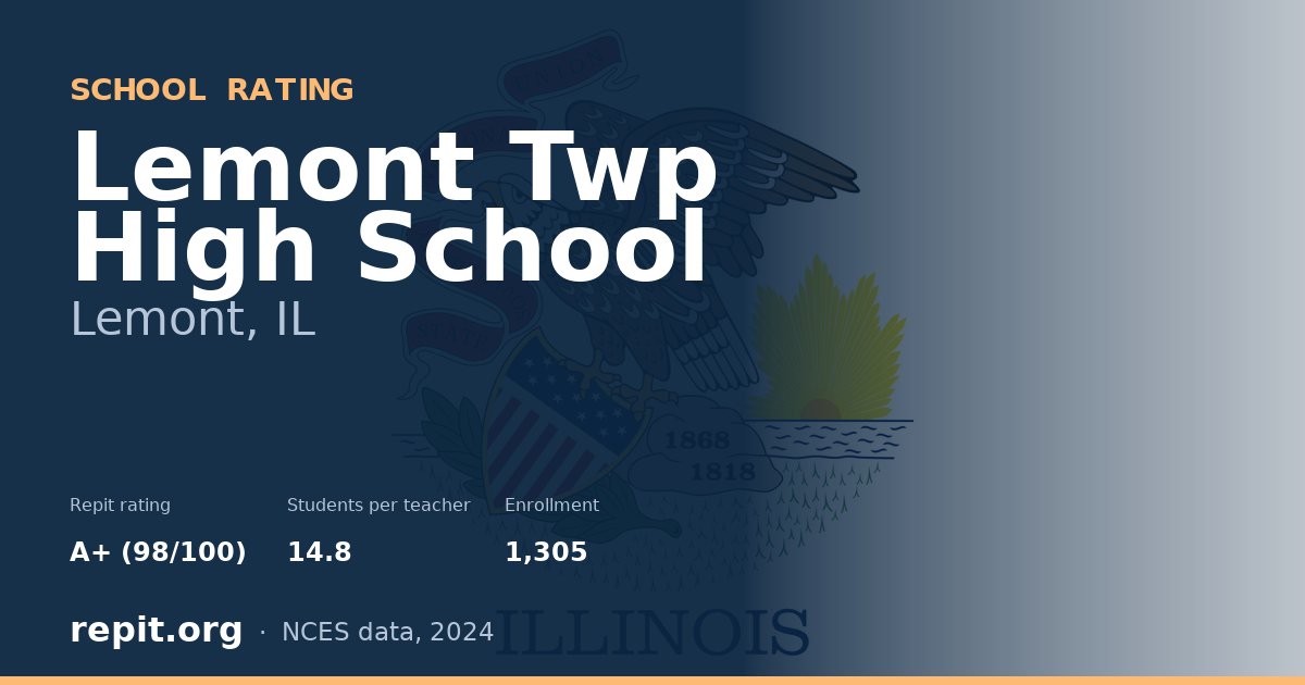 Lemont Twp High School, Lemont, IL — Repit school rating A+ (98/100)