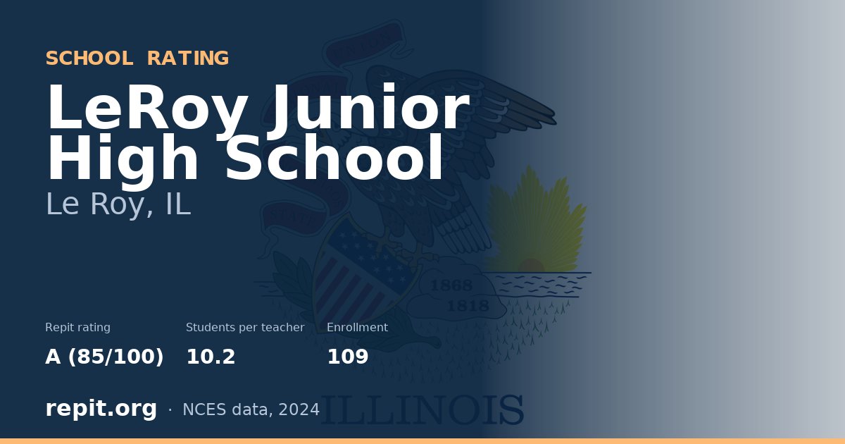 LeRoy Junior High School, Le Roy, IL — Repit school rating A (85/100)